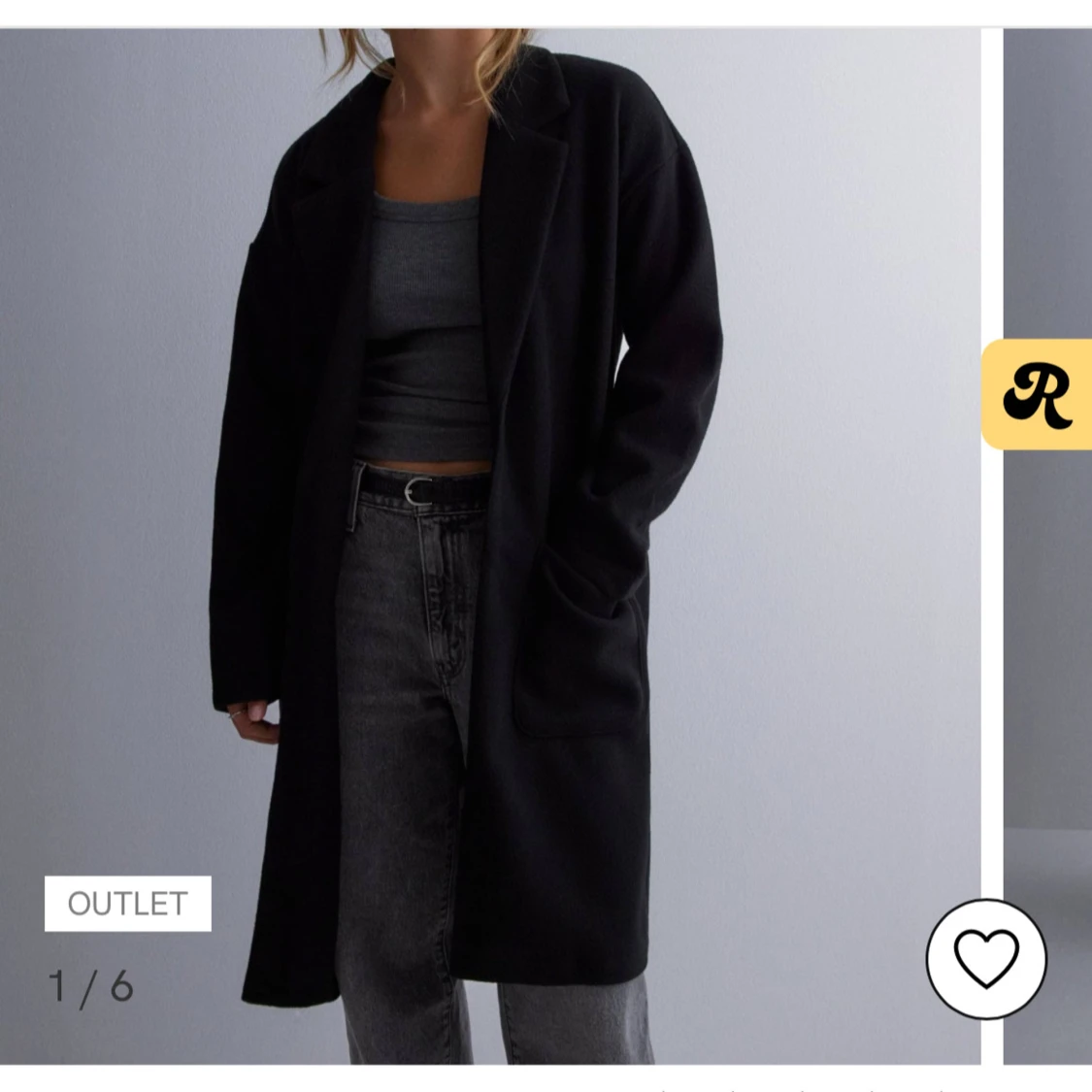 Svart kappa från Pieces - 90