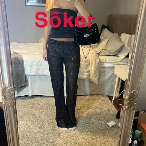 Söker dessa glittriga festbyxorna ifrån zara.  - Skriv ifall ni är intresserade att sälja för bra pris! Helst S Elelr M 