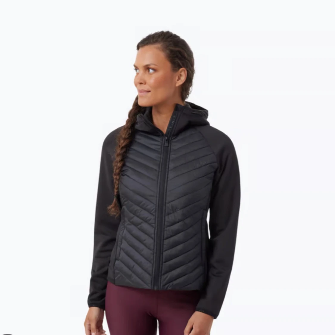 Svart pufferjacka med huva - 93