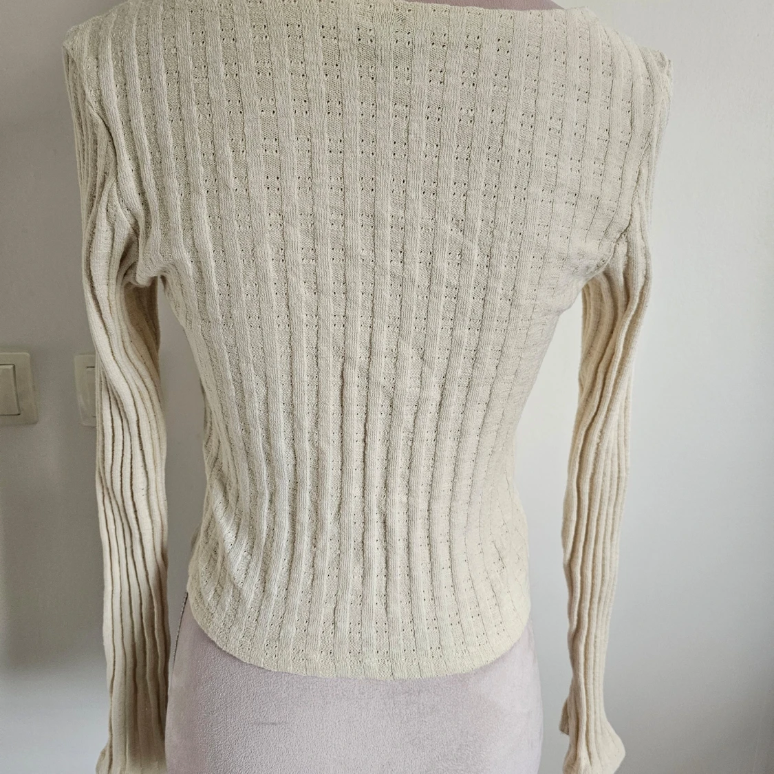 Beige ribbad kofta från NLY Trend - 90