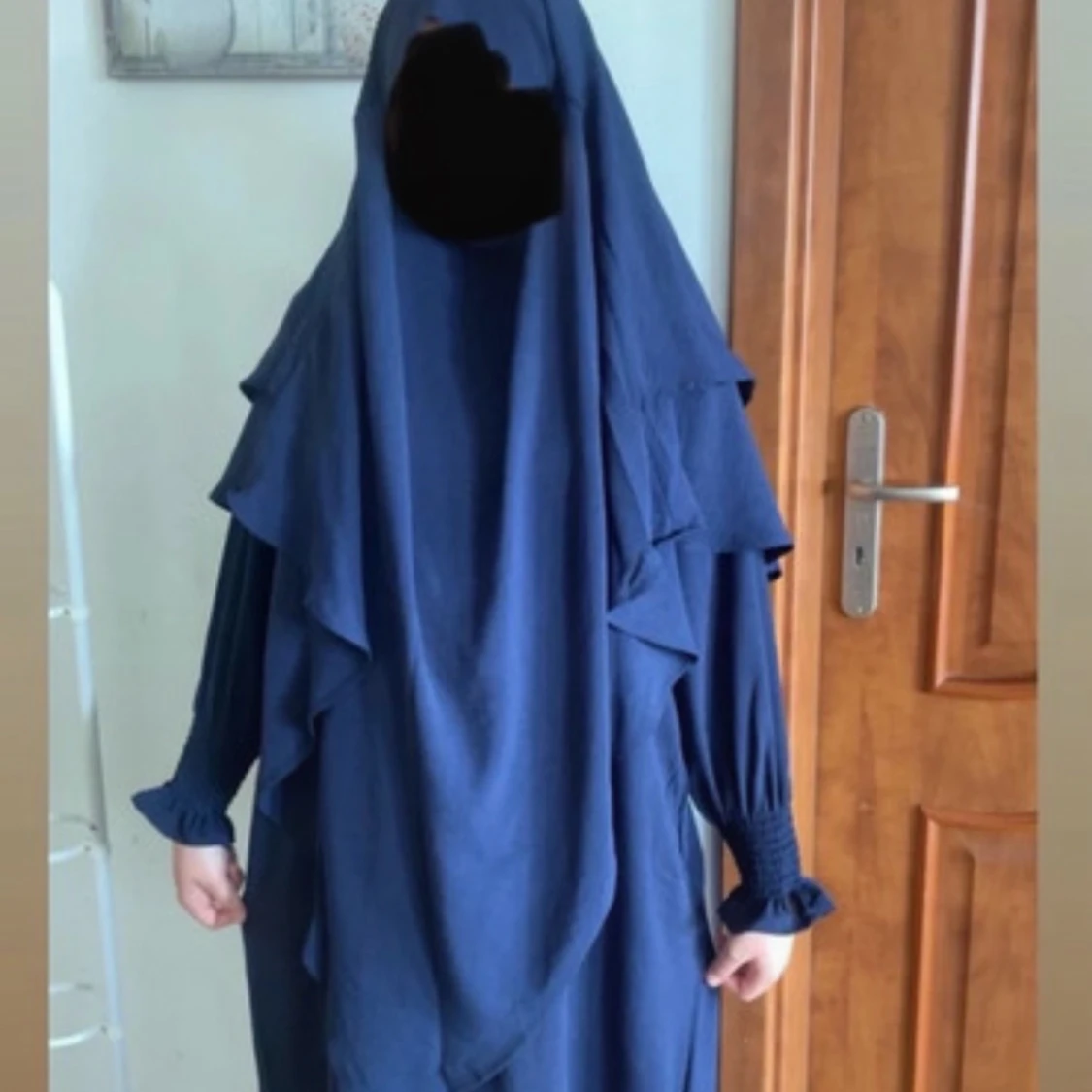 Navy abaya and 2 layer khimar