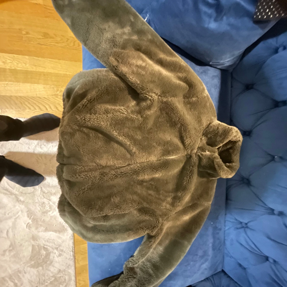 Svart teddyjacka med dragkedja - 90