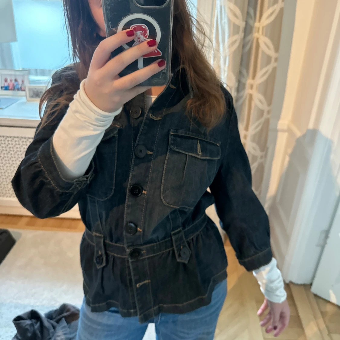 Trekvarsärmad jeans jacka  - 90