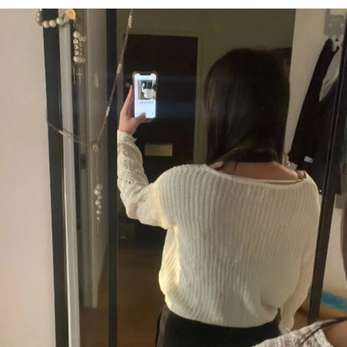 Vit stickad tröja från JDY - 90