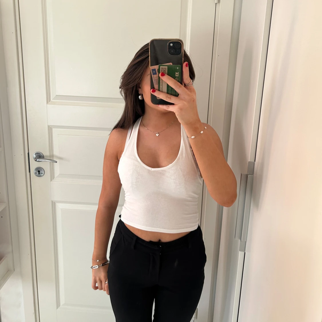 Vit ärmlös croppad topp