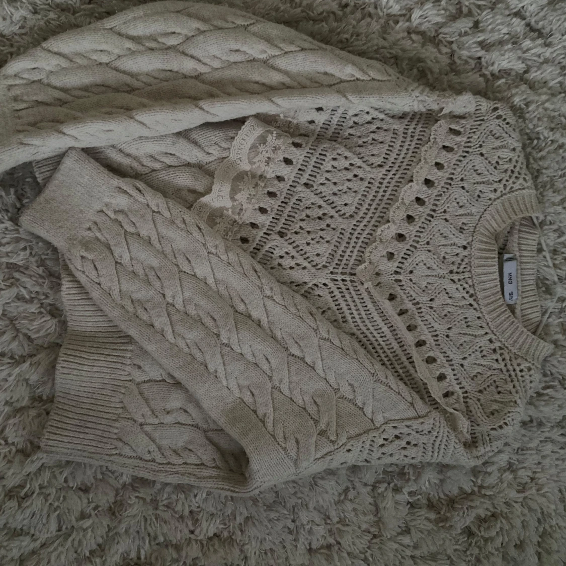 Beige stickad tröja från Mango  - 2