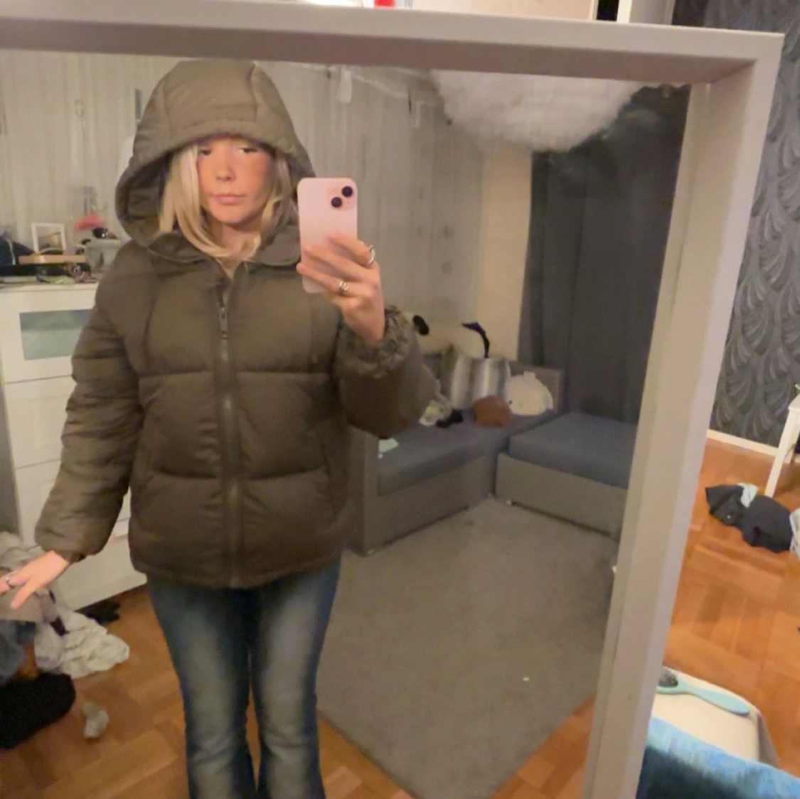 Mossgrön pufferjacka  - 2