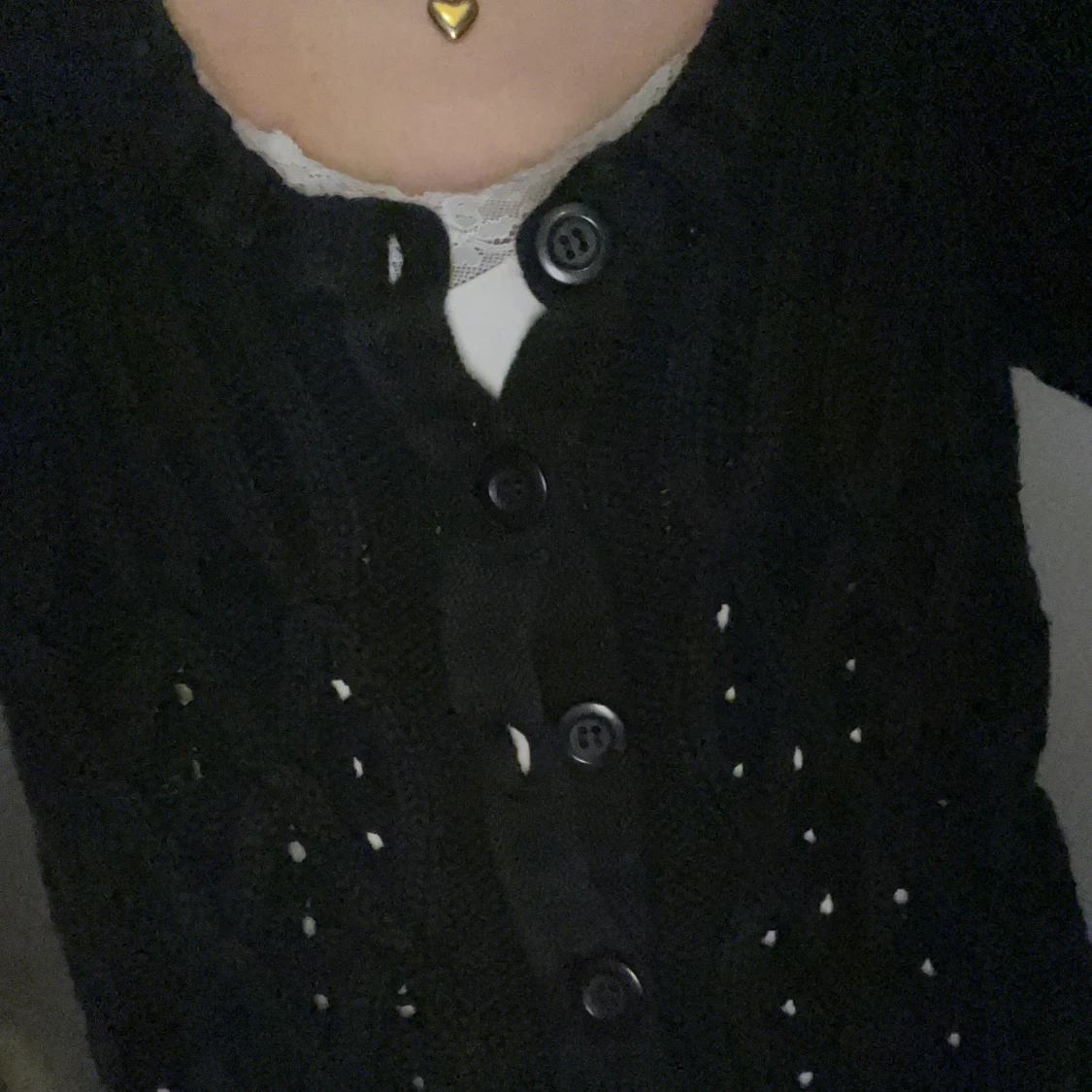 Svart kofta med knappar - 2