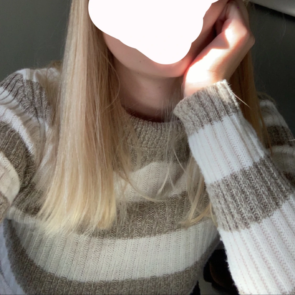 Stickad randig tröja  - 91