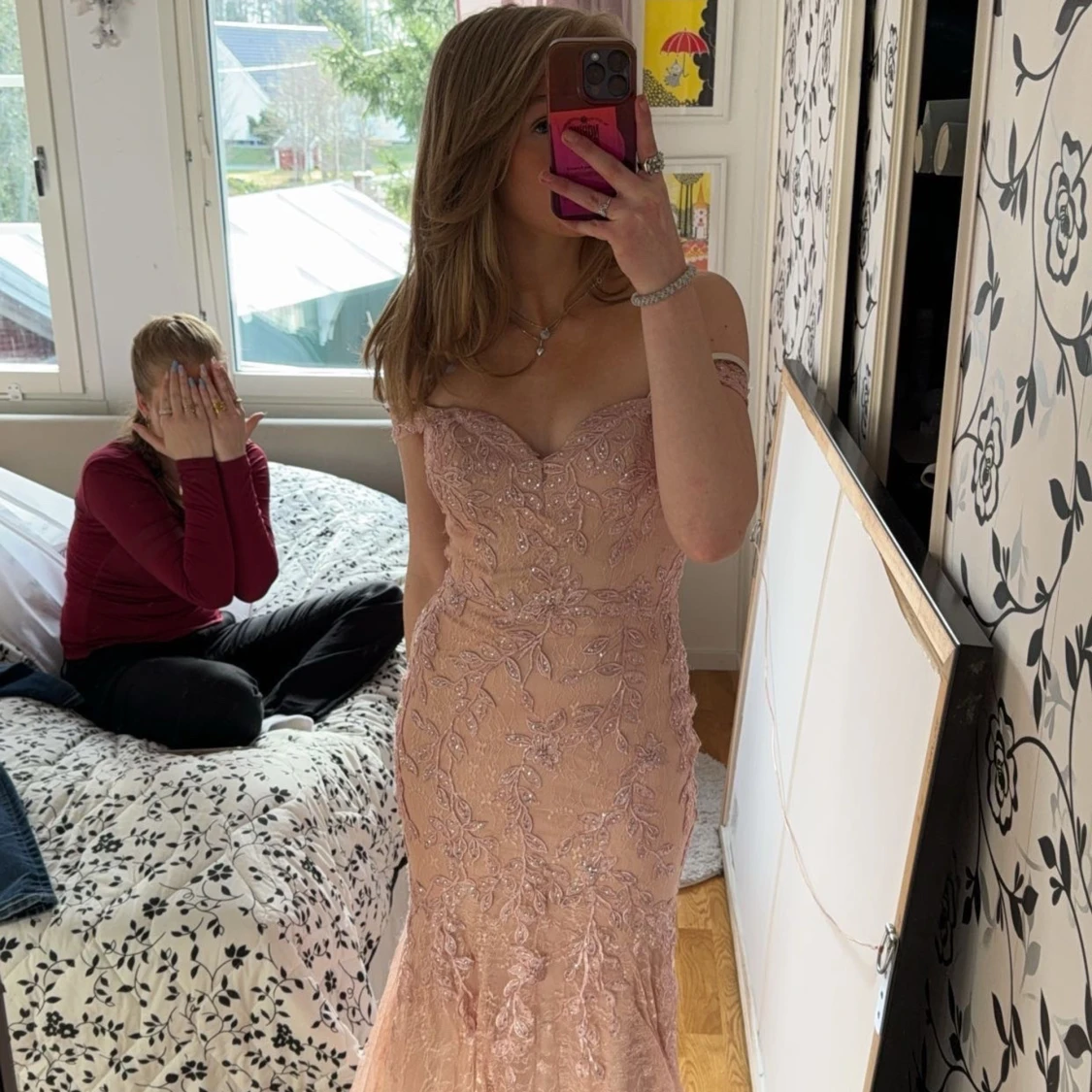 Super fin rosa balklänning 