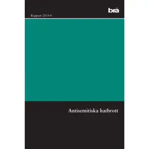 Hur ser antisemitiska hatbrott ut, och vilka är personerna som begår dem? Det är de två¨huvudfrågor som Brå har studerat och nu presenterar i denna rapport, på uppdrag av regeringen. Antisemitiska hatbrott är sådana brott som grundar sig i känslor såsom rädsla, fientlighete eller hat mot judar och judendom. Brotten kan vara riktade såväl mot personer som är eller uppfattas vara judar som mot judiska institutioner och judisk egendom,. I rapporten beskrivs brottens karaktär, gärningsperonerna och brottens konsekvenser för de utsatta, utifrån polisanmälningar, och fällande domar och intervjuer.    Format Häftad   Språk Svenska   Utgivningsdatum 2019-06-05   ISBN 9789188599117  