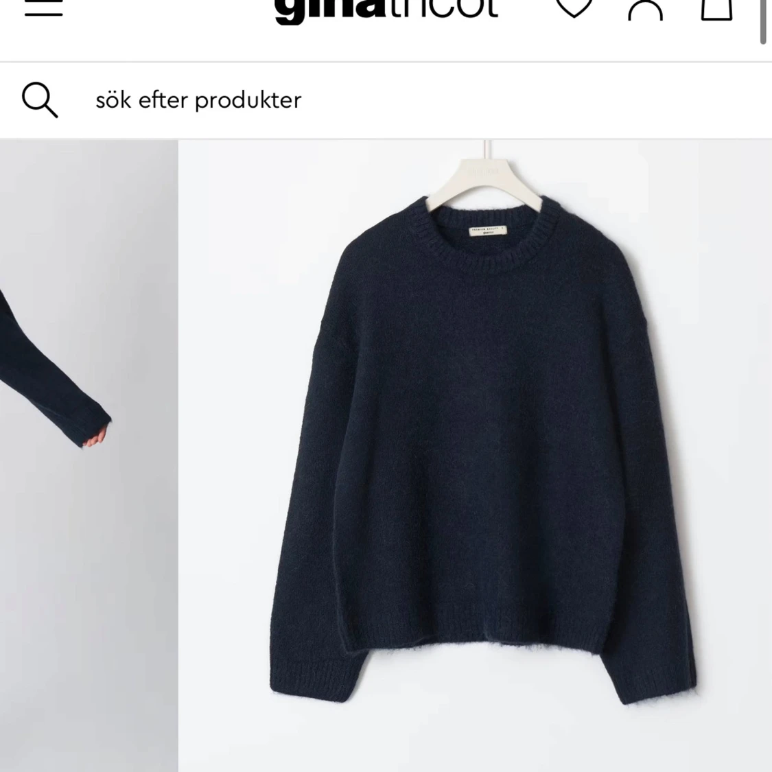 Mörkblå stickad tröja från Gina Tricot - 90