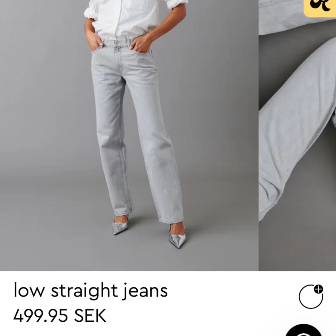Grå low straight jeans Gina Tricot