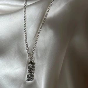 Silvrigt halsband - Egentillverkat silvrigt halsband med silver berlock