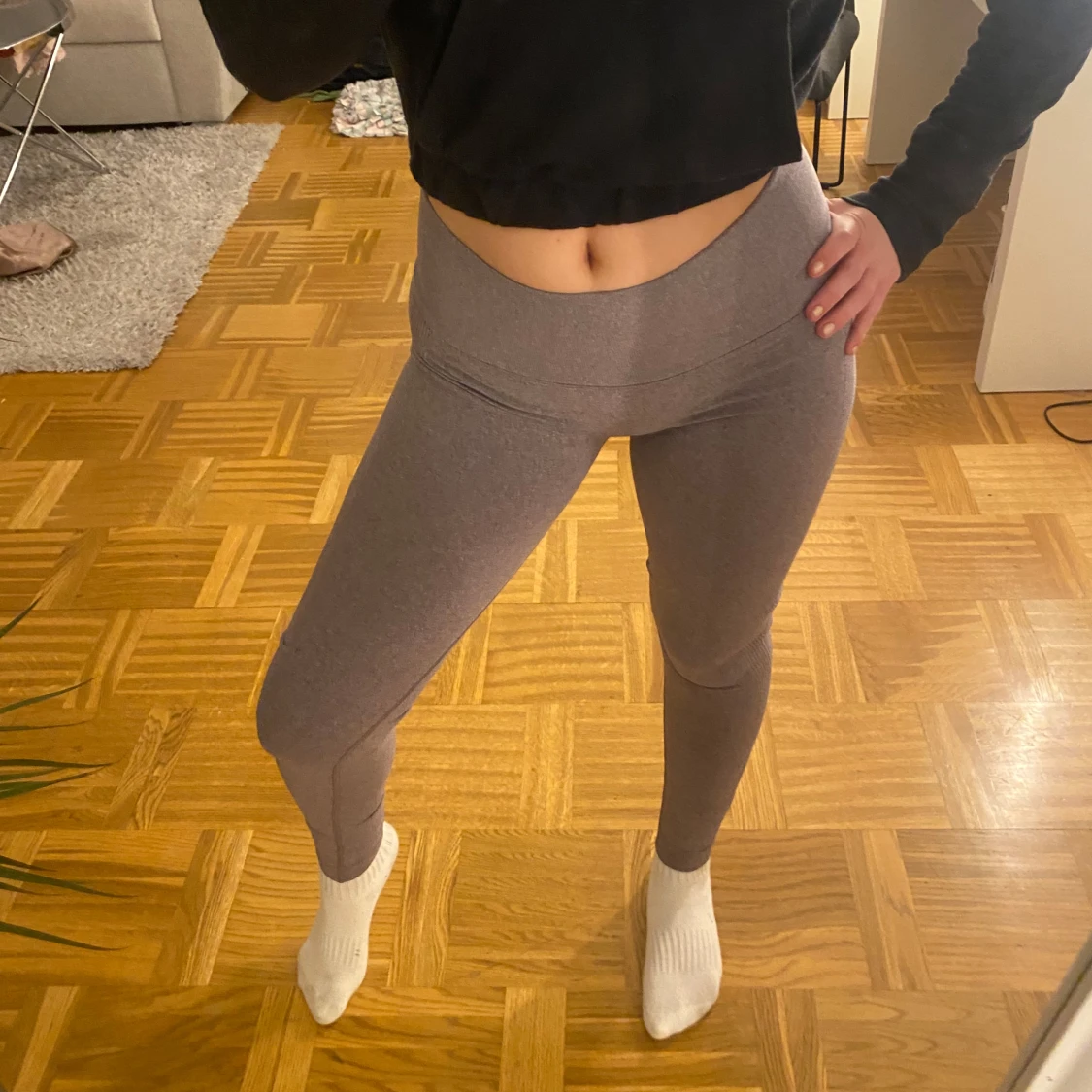 Grå/lila leggings - 91