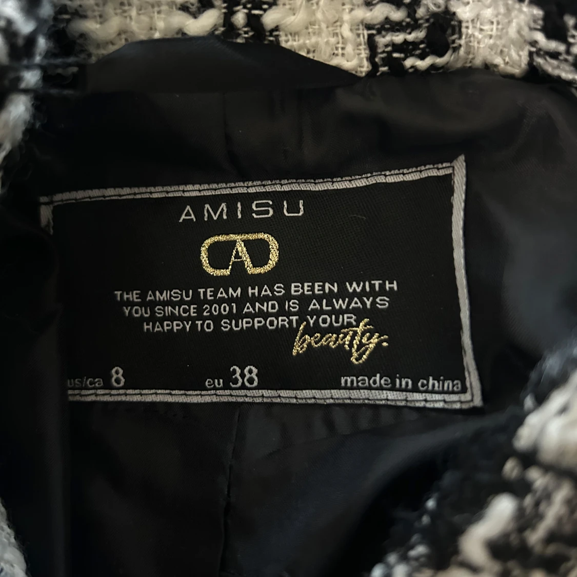 Svartvit rutig kavaj från Amisu - 91