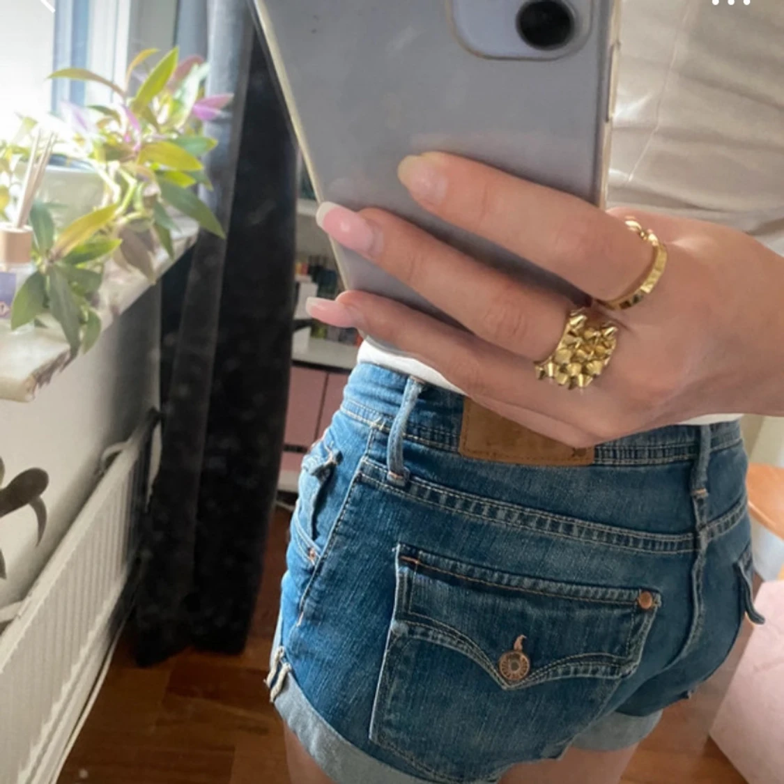 Blå jeansshorts - 1