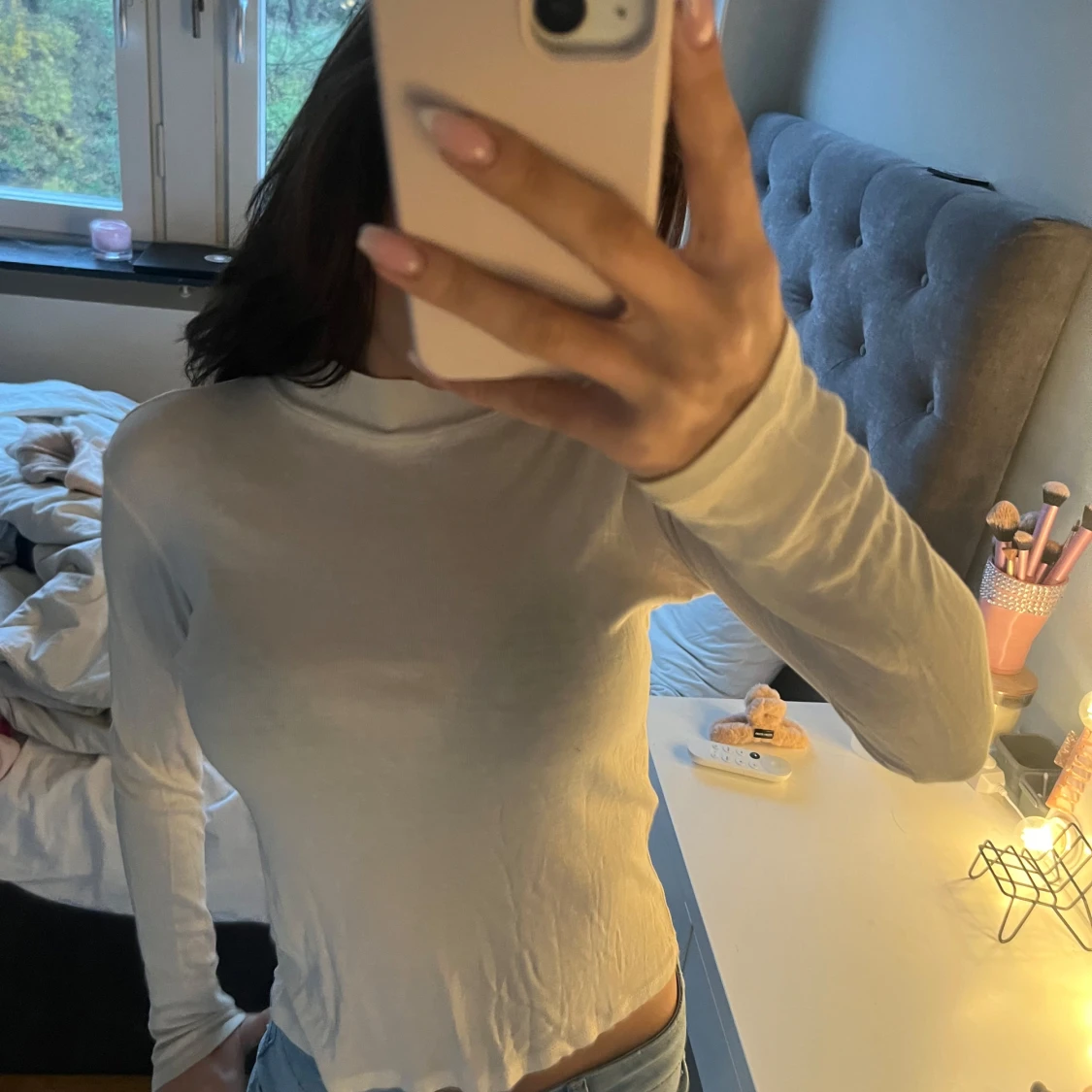 Svart och vit långärmad topp - 91