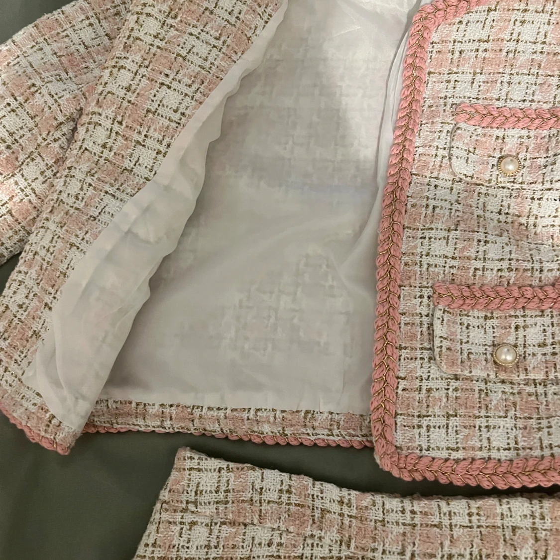 Set tweed jacka klänning dress +2 present  - 2