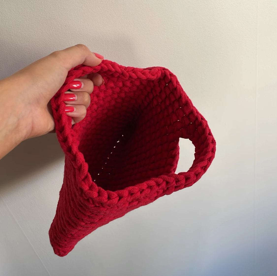 Virkad väska - Röd - 90