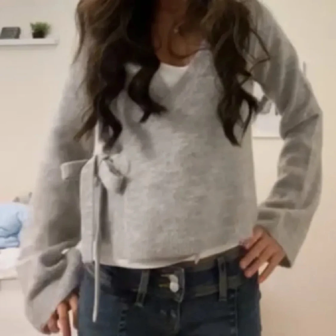 Grå omlottkofta - 90