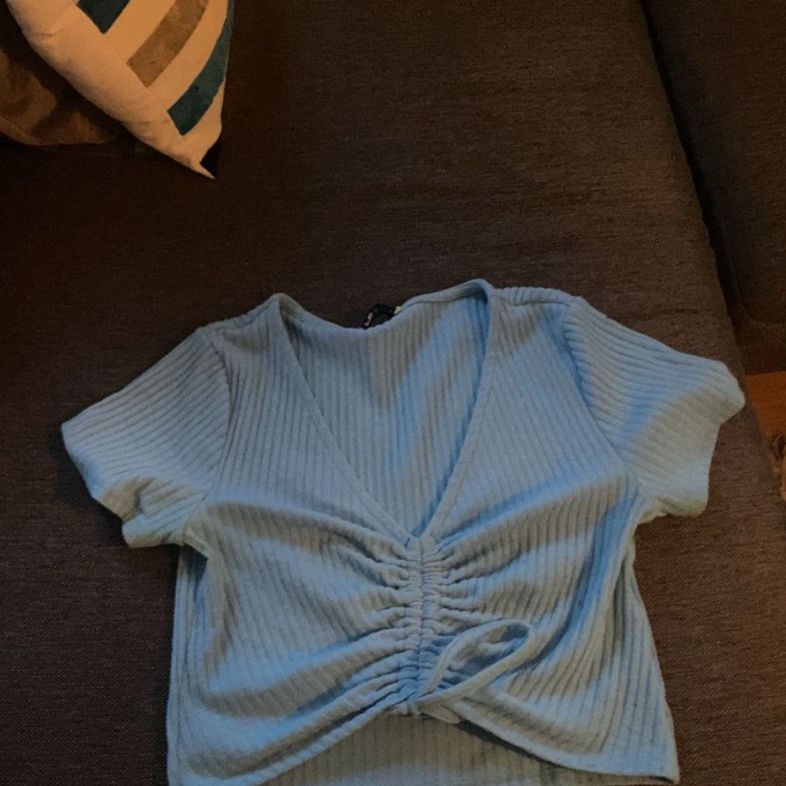 Blå ribbad topp - 1