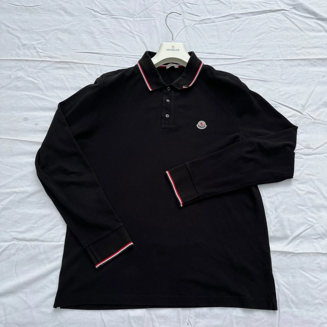 Moncler långärmad pické maglia svart  - 90