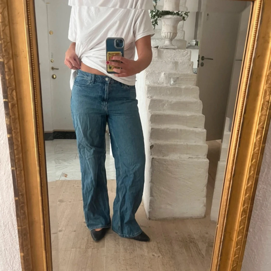 Blå bootcut jeans