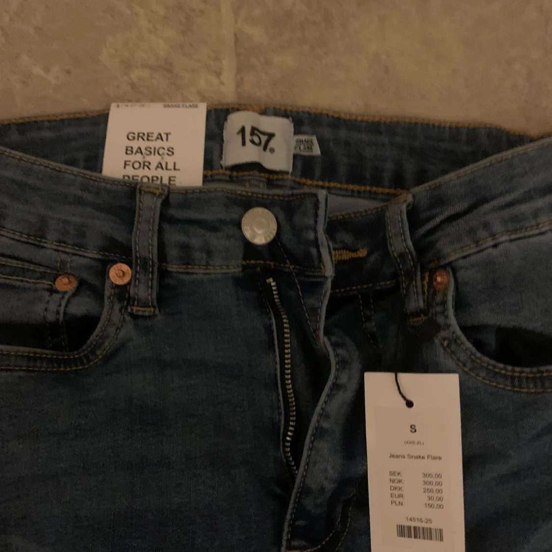 Blå bootcut jeans från 157 - 1