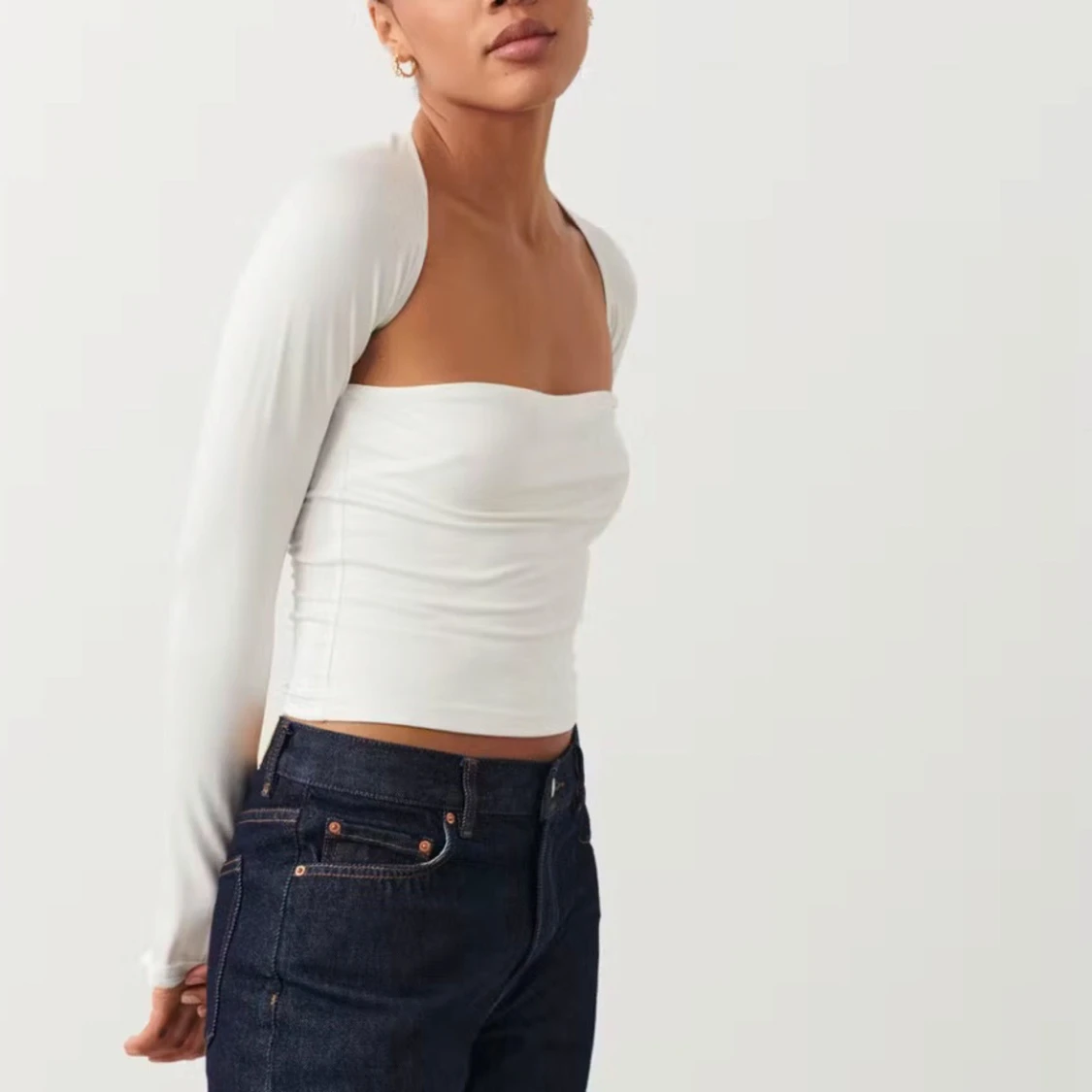 Vit långärmad topp - 1