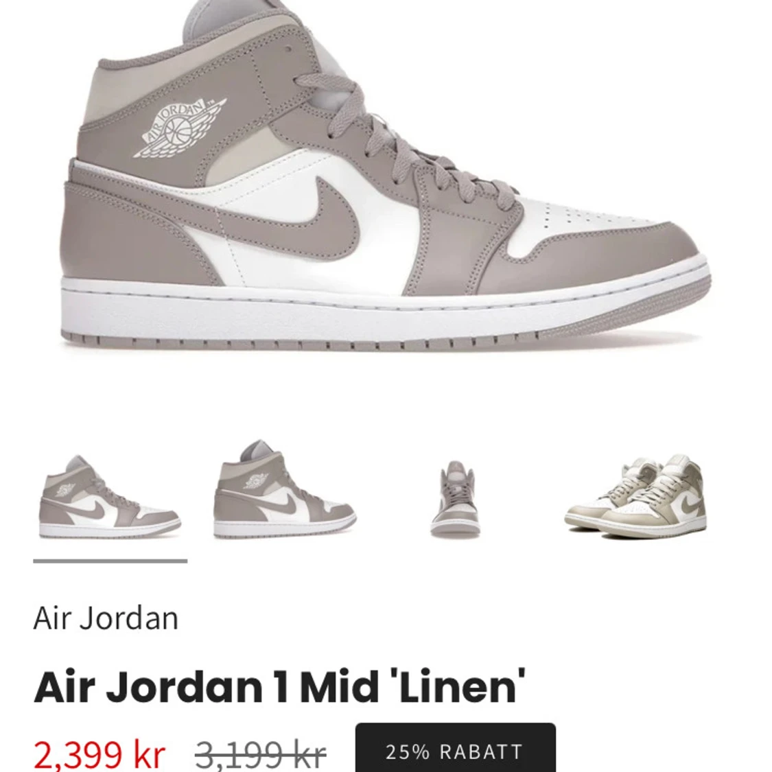 Air Jordan 1 Mid 'Linen'