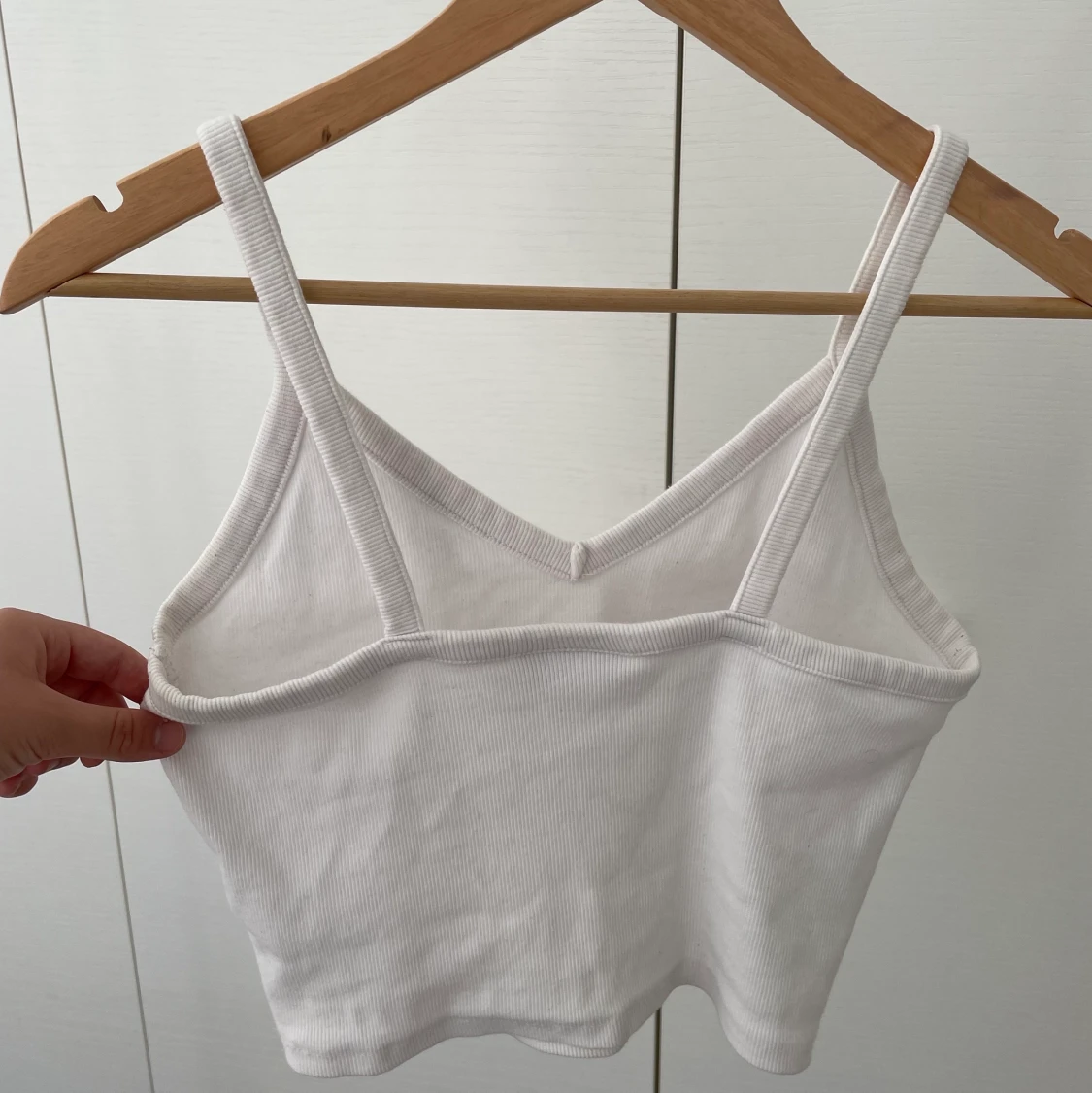 White cropped ribbed tank - 90