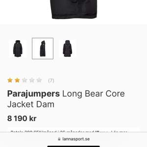 Säljer en Parajumpers jacka jag köpte 17 Nov 2022! Jag har använt den men den är fortfarande i god skick. Original pris: 8190kr säljer den för 5000kr  