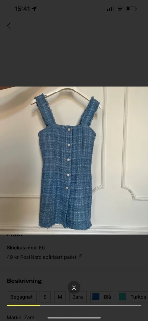 Zara tweed klänning - Storlek S. Tweed klänning från zara. möts i stockholm eller fraktar 🖤