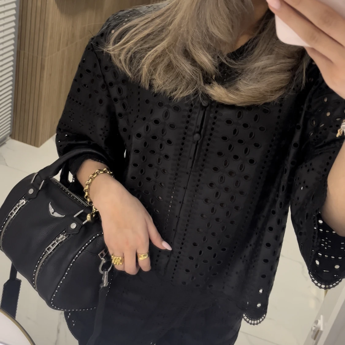 skinn/läder blus från Zara  - 91