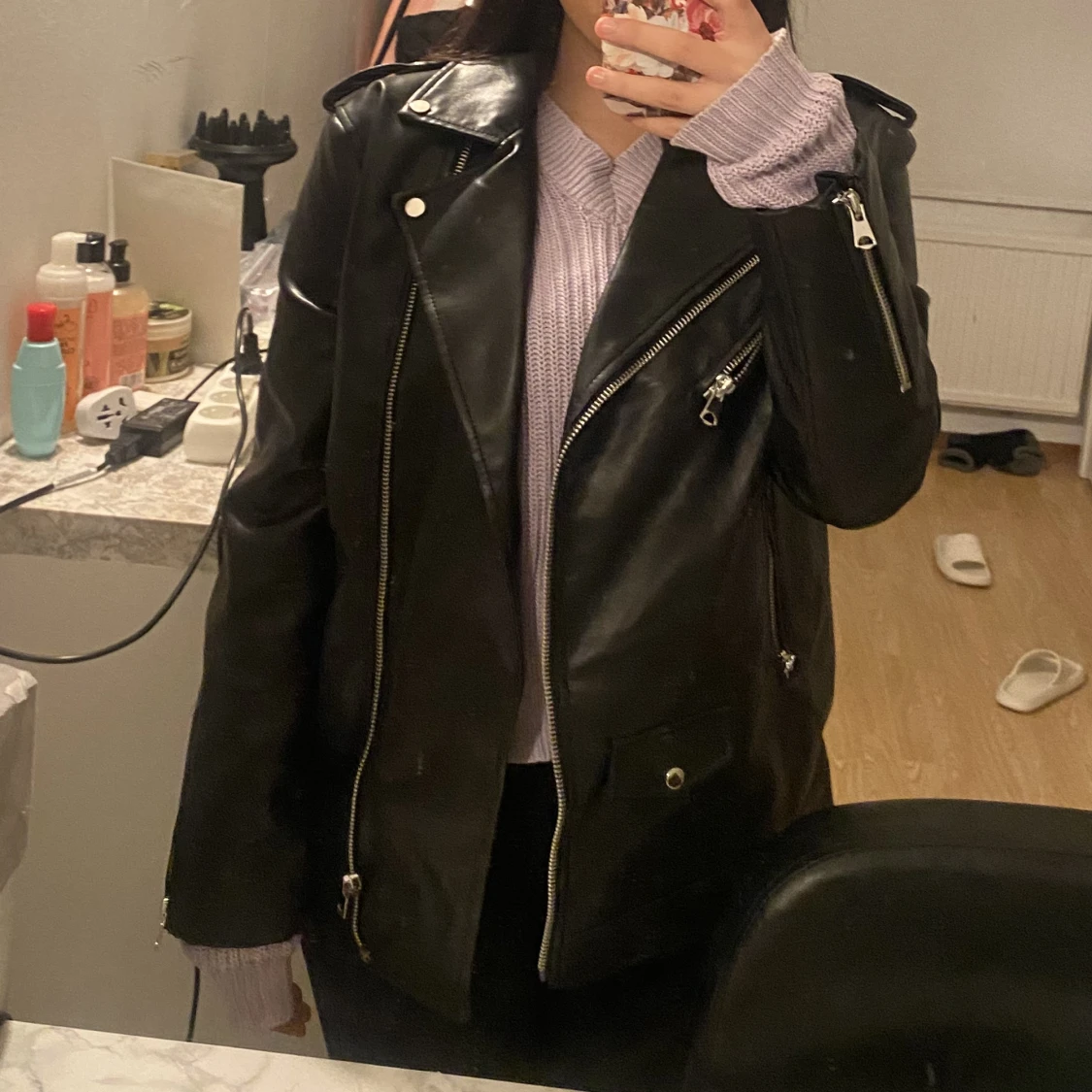 Medellång Skinnjacka 