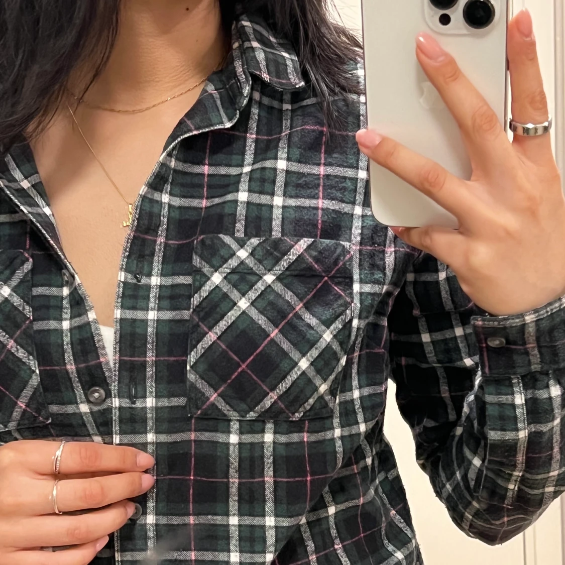 Rutig grön skjorta - 91