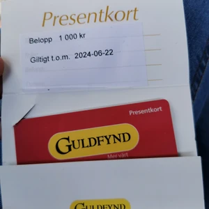Presentkort guldfynd 1000kr  - Oanvänt present kort på guldfynd 1000kr räcker till 2024 