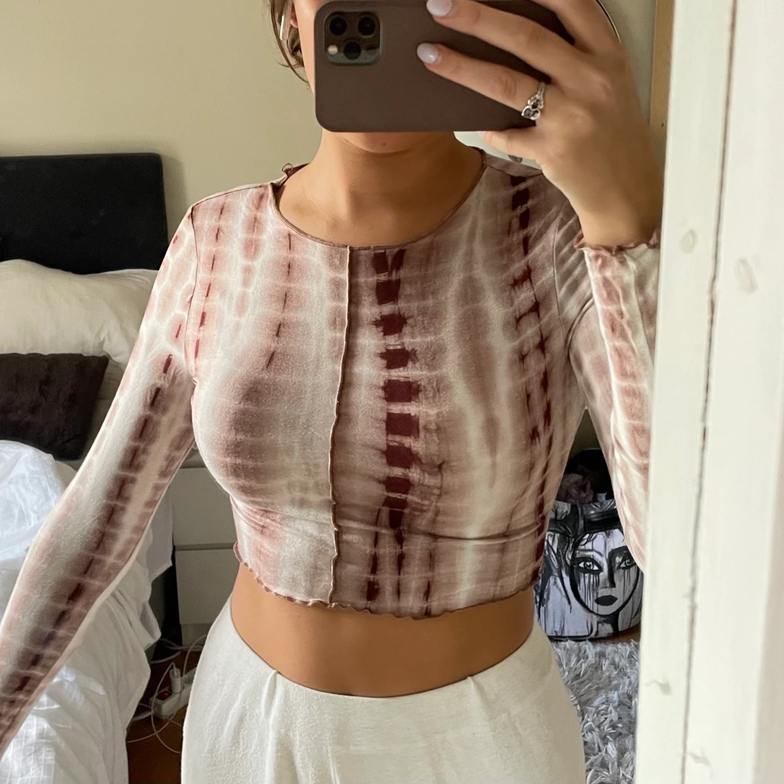 Mönstrad långärmad tröja