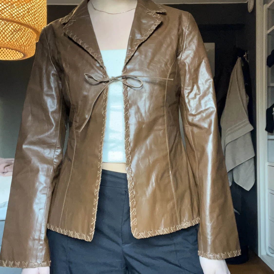 Brun skinnjacka - 91