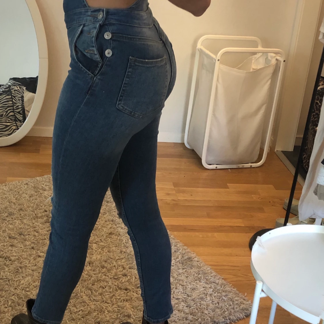 Jeans hängselbyxor  - 91