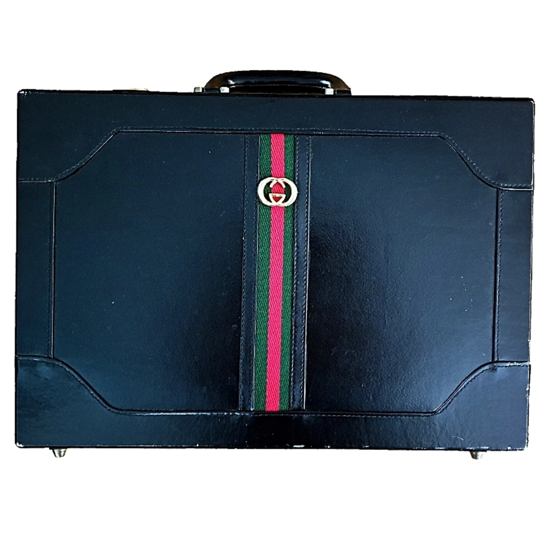 Retro Black Leather Briefcase