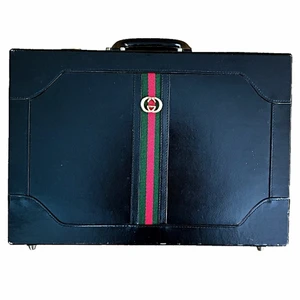 Retro Black Leather Briefcase  - Retro Leather Vintage Briefcase bought in the 1980s