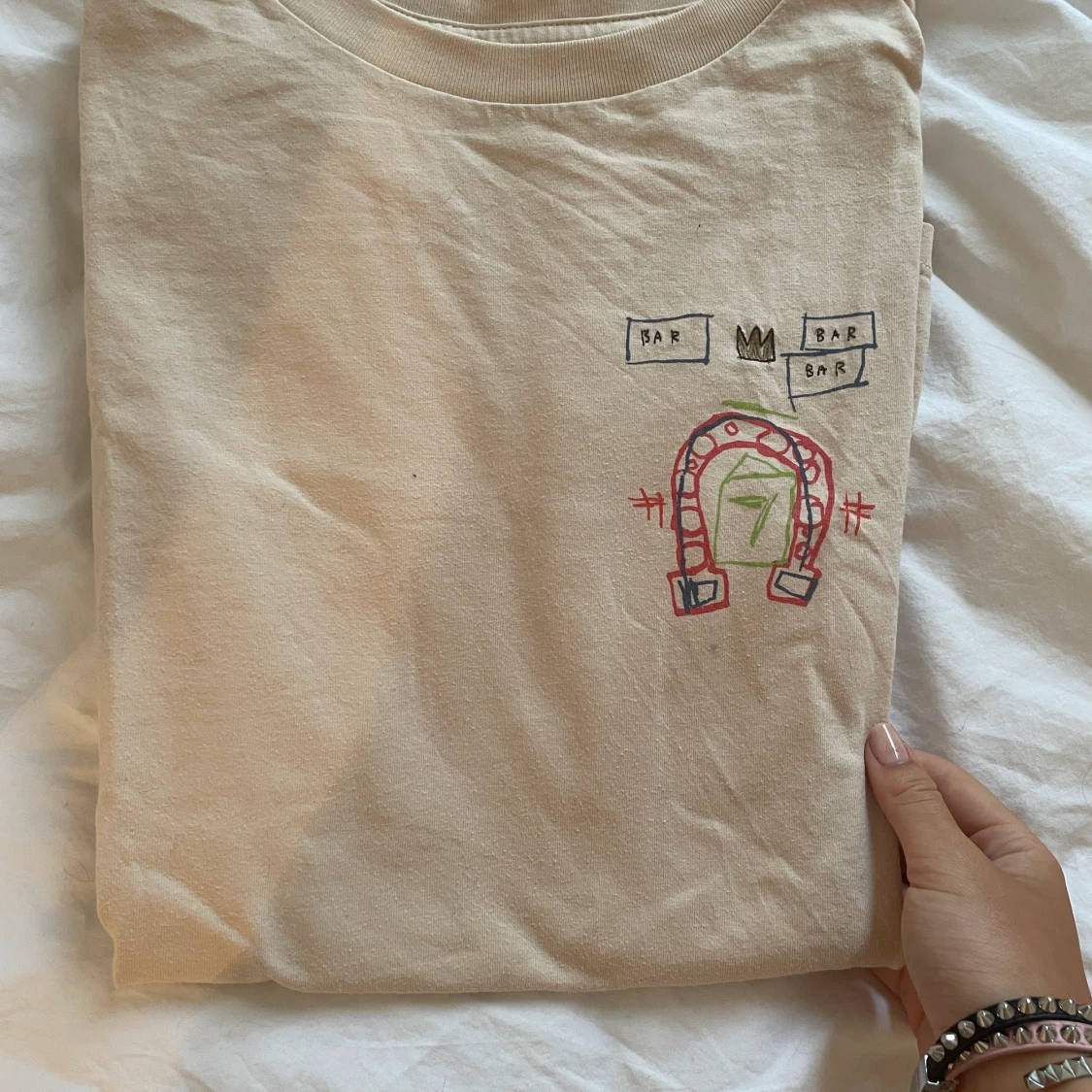 Oversized T-shirt med tryck - 90