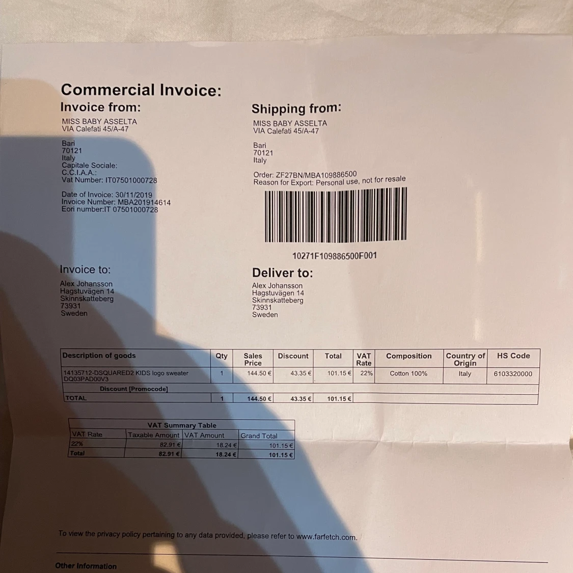 Dsqared2 zip hoodie 152-160 cm - 91