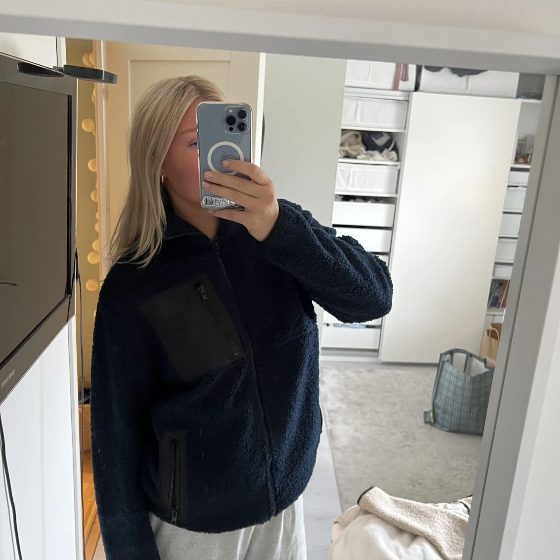 Blå teddyjacka  - 90