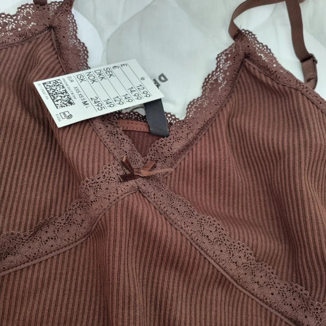 Brun ribbade klänning - 90