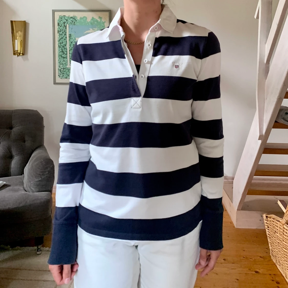 Blåvit Gant Rugbytröja M - 90
