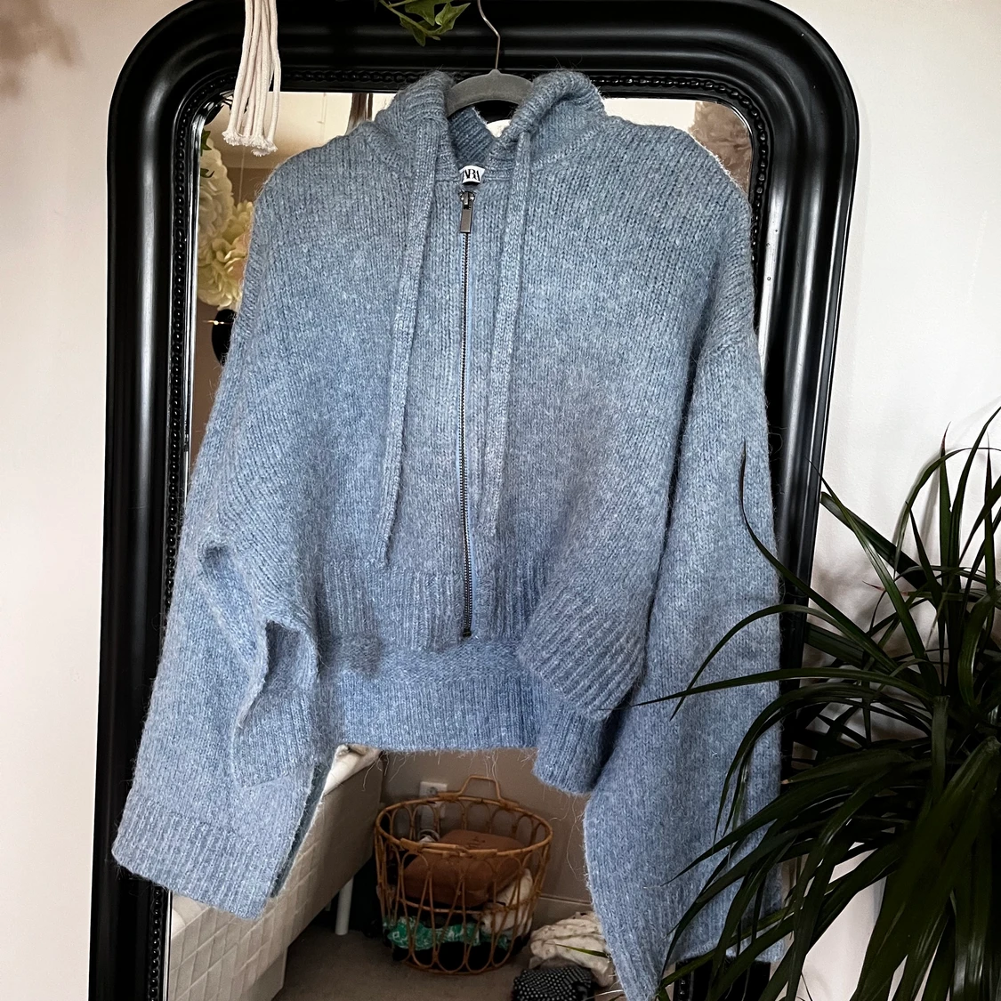 Stickad hoodie  - 90