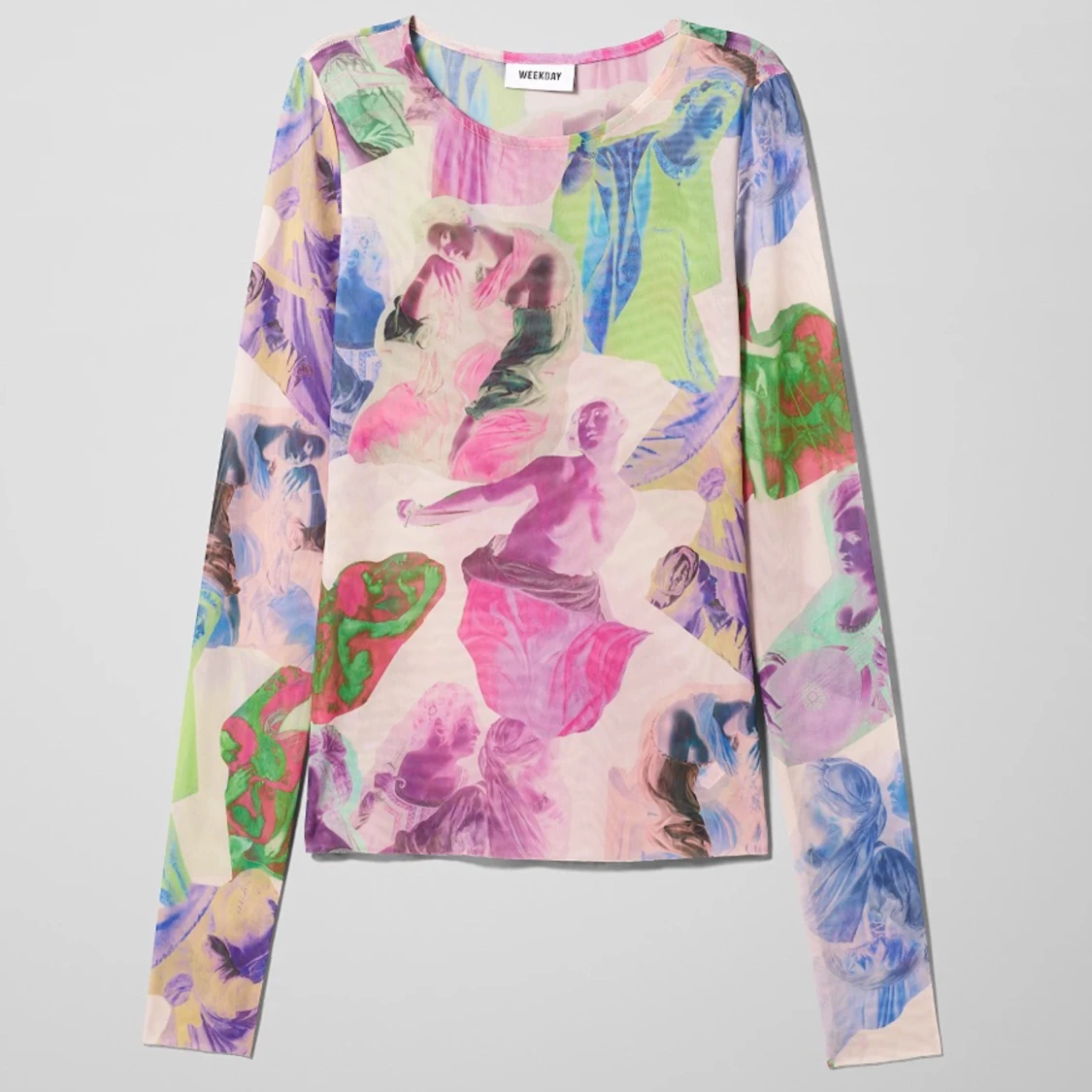 Mönstrad mesh topp - 90